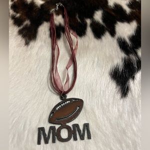 Rustic football mom necklaces